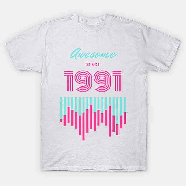 Awesome Since 1991, 30 years old, 30th Birthday Gift T-Shirt by LifeSimpliCity